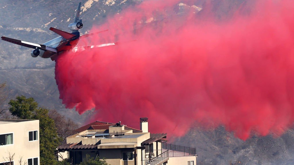 Whats in pink fire retardant being dropped on LA and